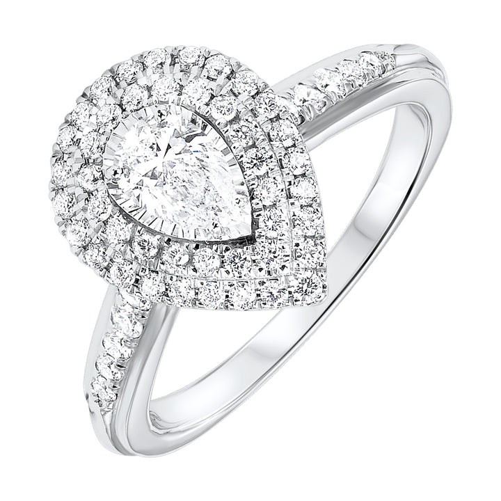 Silver White Diamond 3/4Ctw Ring