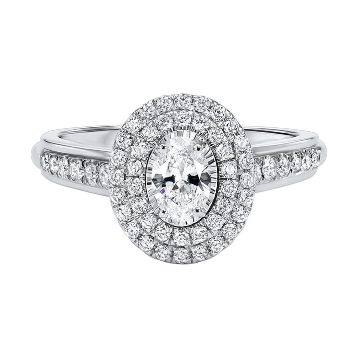 Silver White Diamond 3/4Ctw Ring