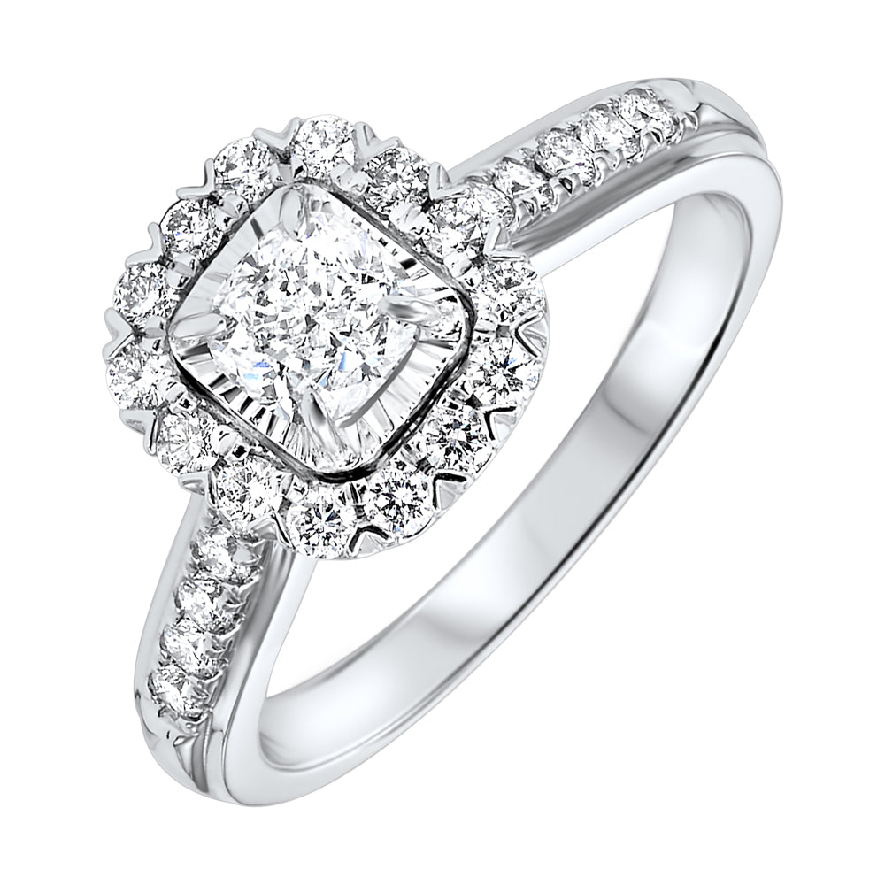 Silver White Diamond 1Ctw Ring