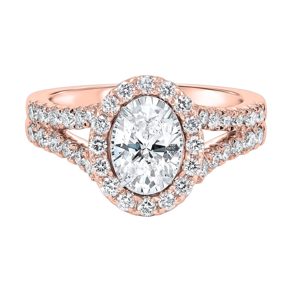 14Kt Rose Gold Diamond 1 1/2Ctw Ring