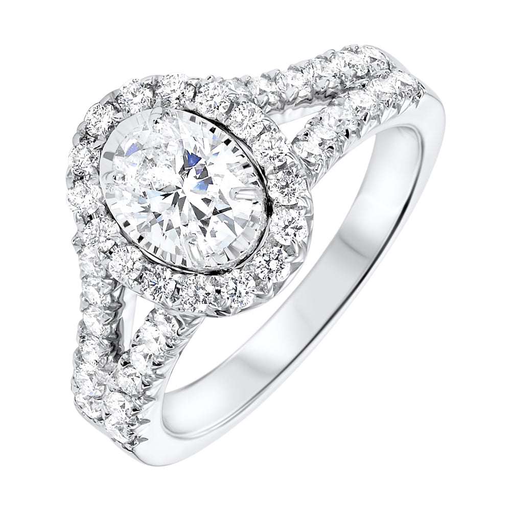 Silver White Diamond 1 1/2Ctw Ring