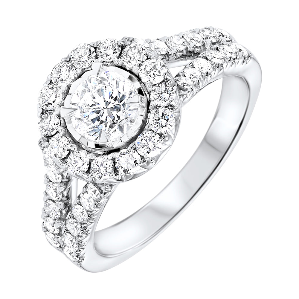 Silver White Diamond 1 1/2Ctw Ring