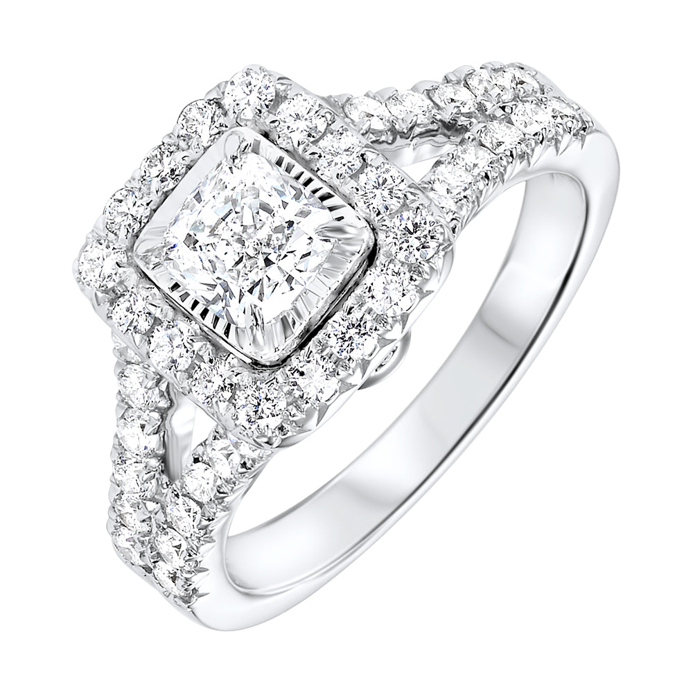 Silver White Diamond 1 1/2Ctw Ring