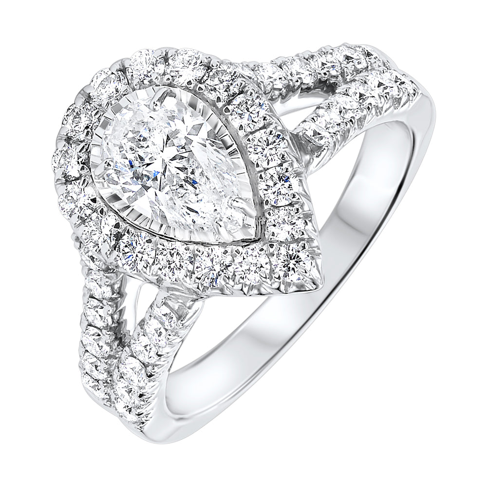 14Kt White Gold Diamond 1 5/8Ctw Ring