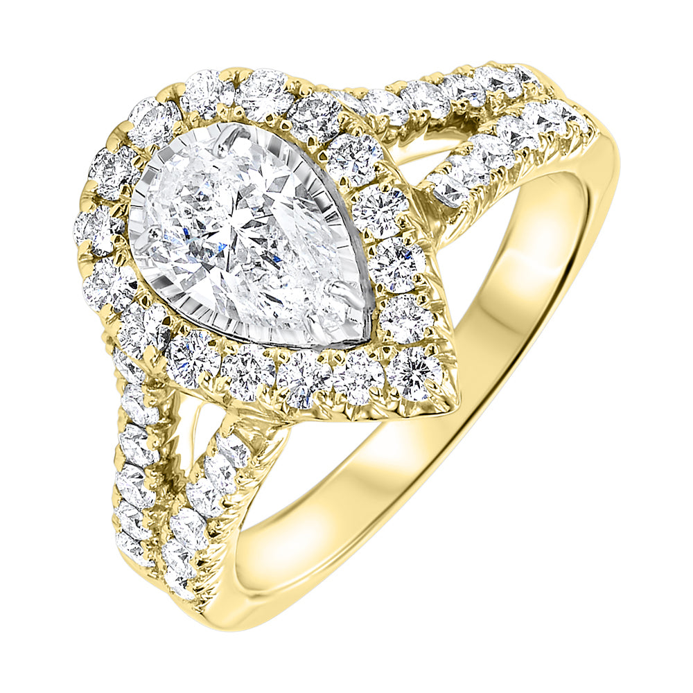 18Kt Yellow Gold Diamond 1 5/8Ctw Ring