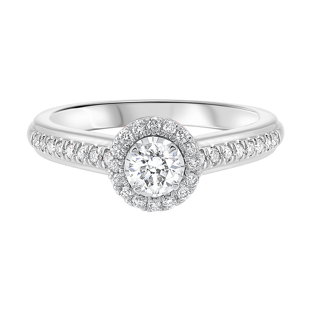 Silver White Diamond 1/2Ctw Ring