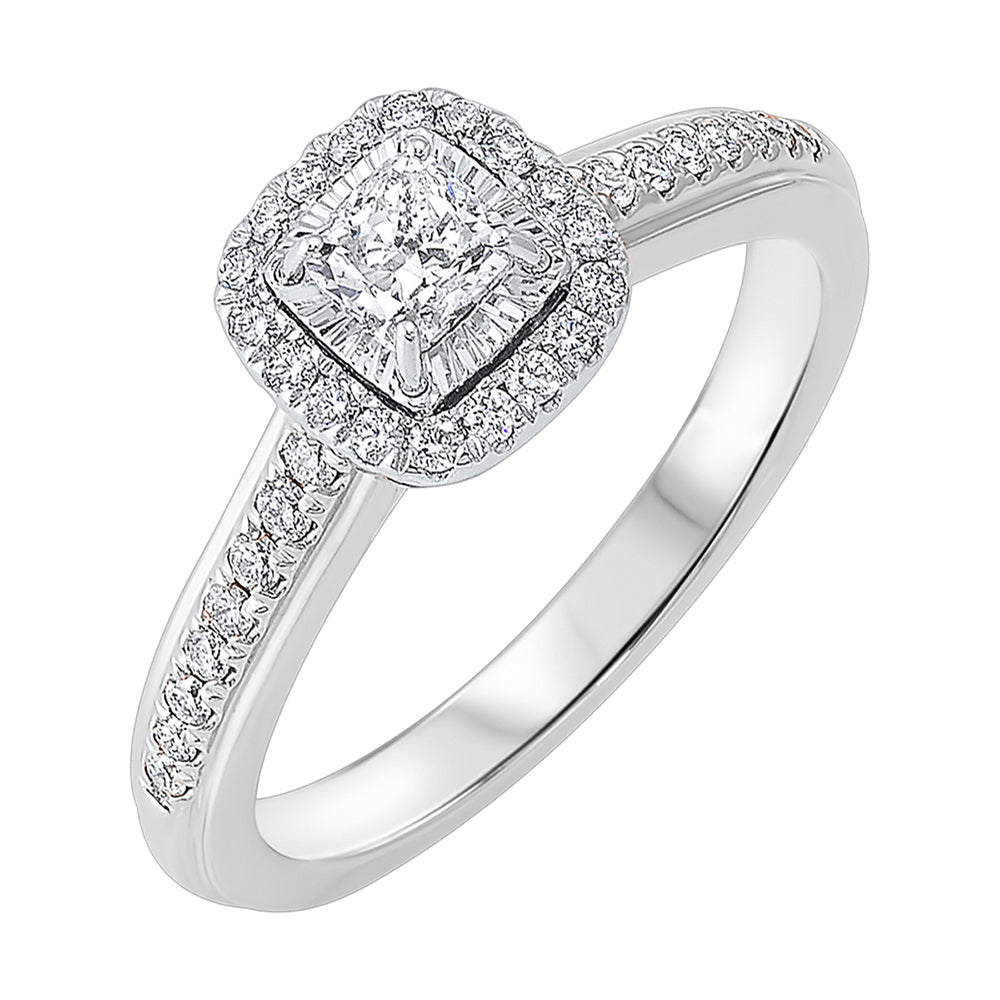 Silver White Diamond 5/8Ctw Ring