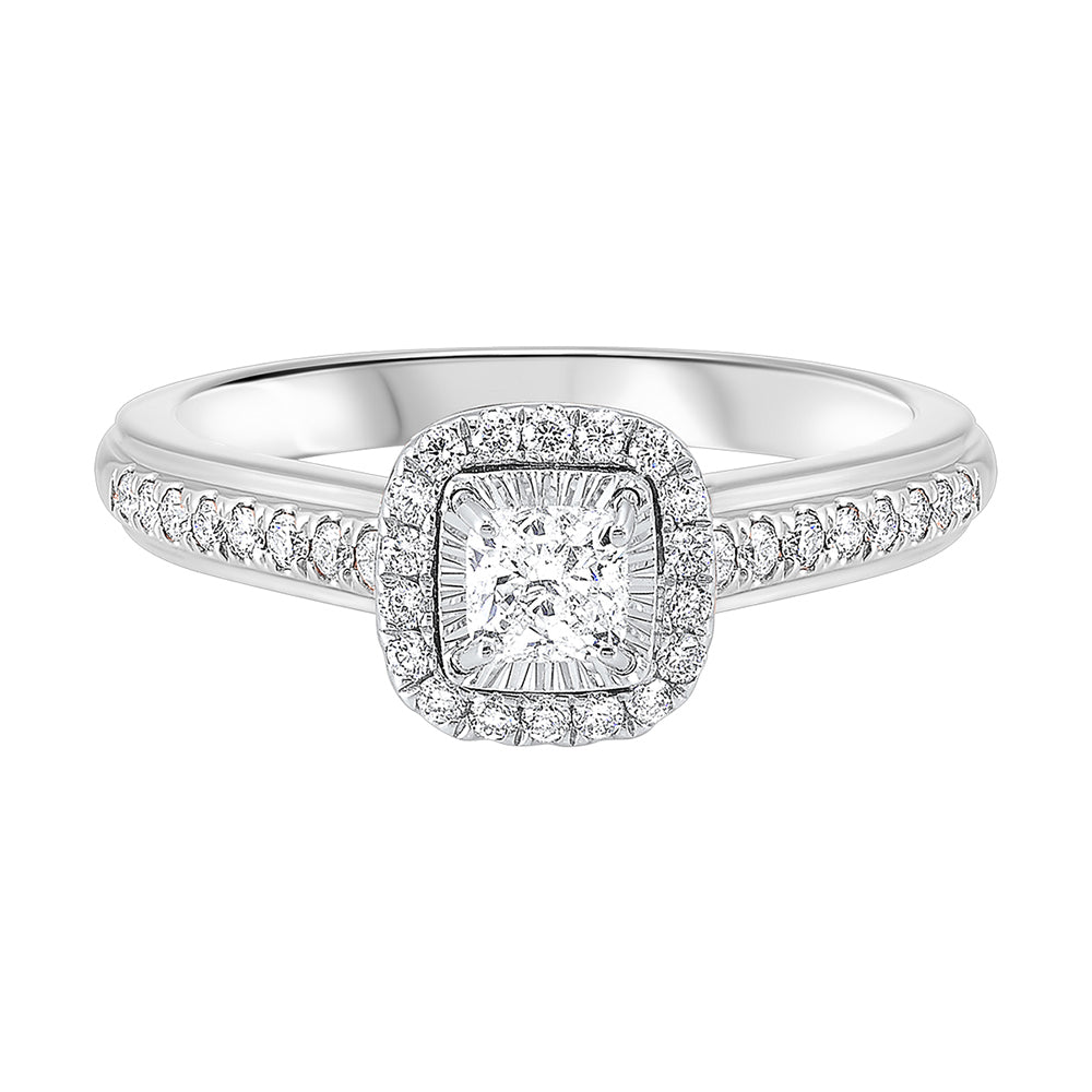 Silver White Diamond 5/8Ctw Ring