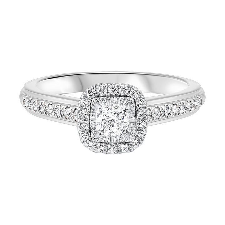 Silver White Diamond 5/8Ctw Ring