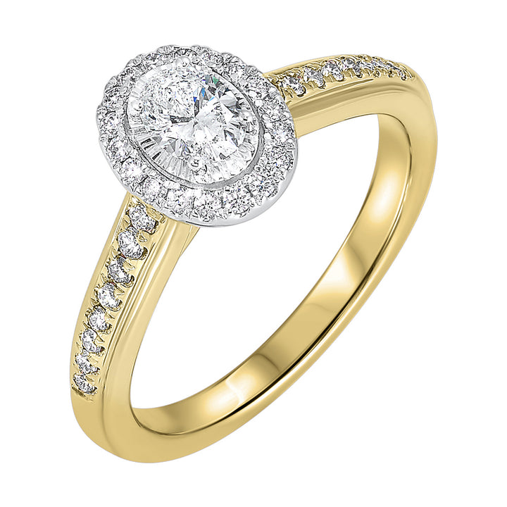 14Kt White Yellow Gold Diamond 1/2Ctw Ring