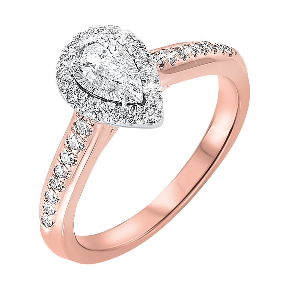 14Kt White Rose Gold Diamond 1/2Ctw Ring