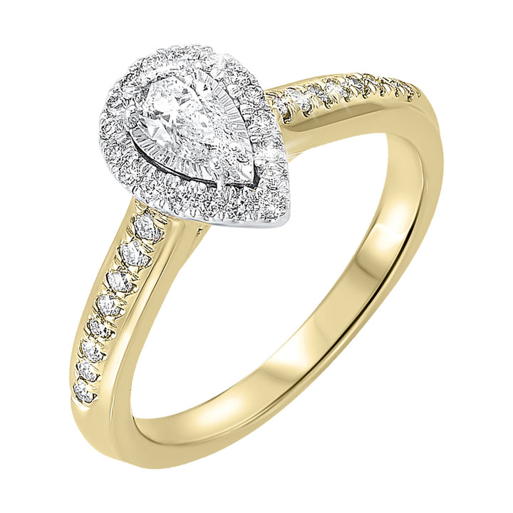 14Kt White Yellow Gold Diamond 1/2Ctw Ring