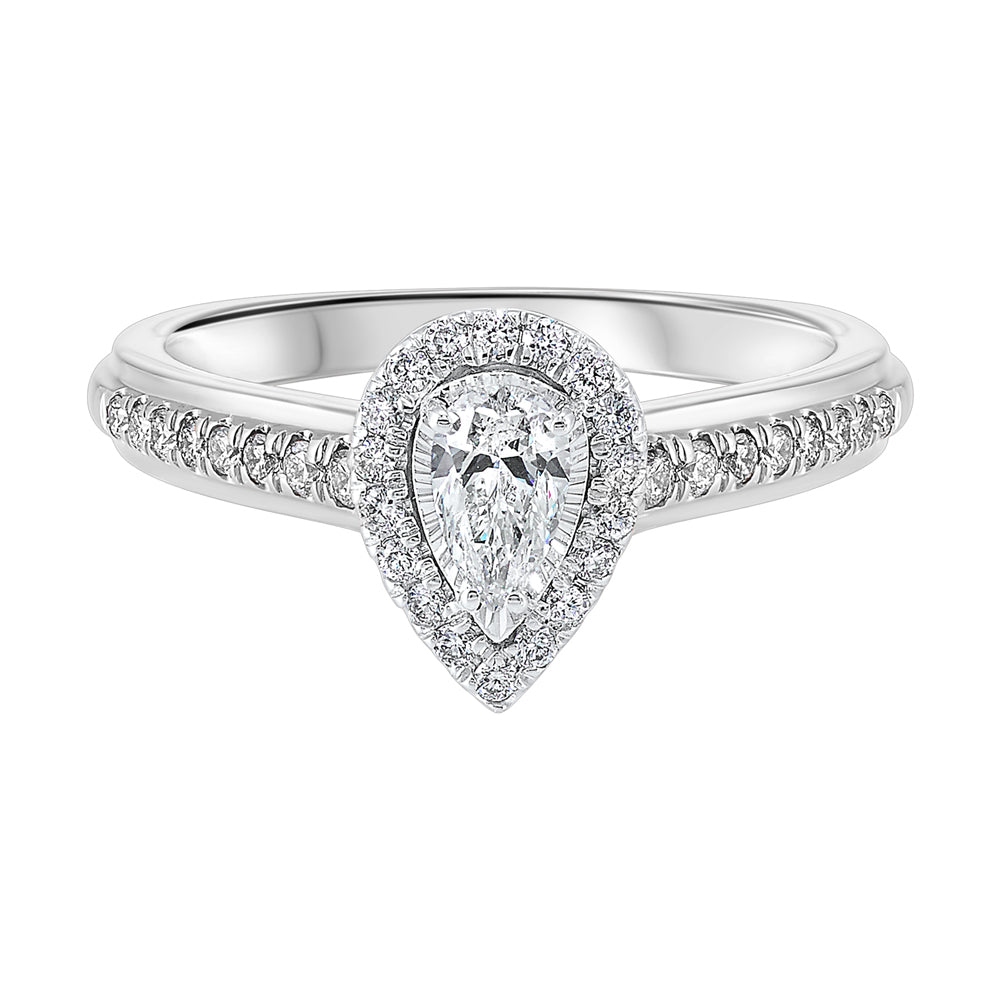 Silver White Diamond 5/8Ctw Ring