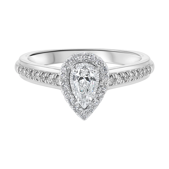 Silver White Diamond 5/8Ctw Ring