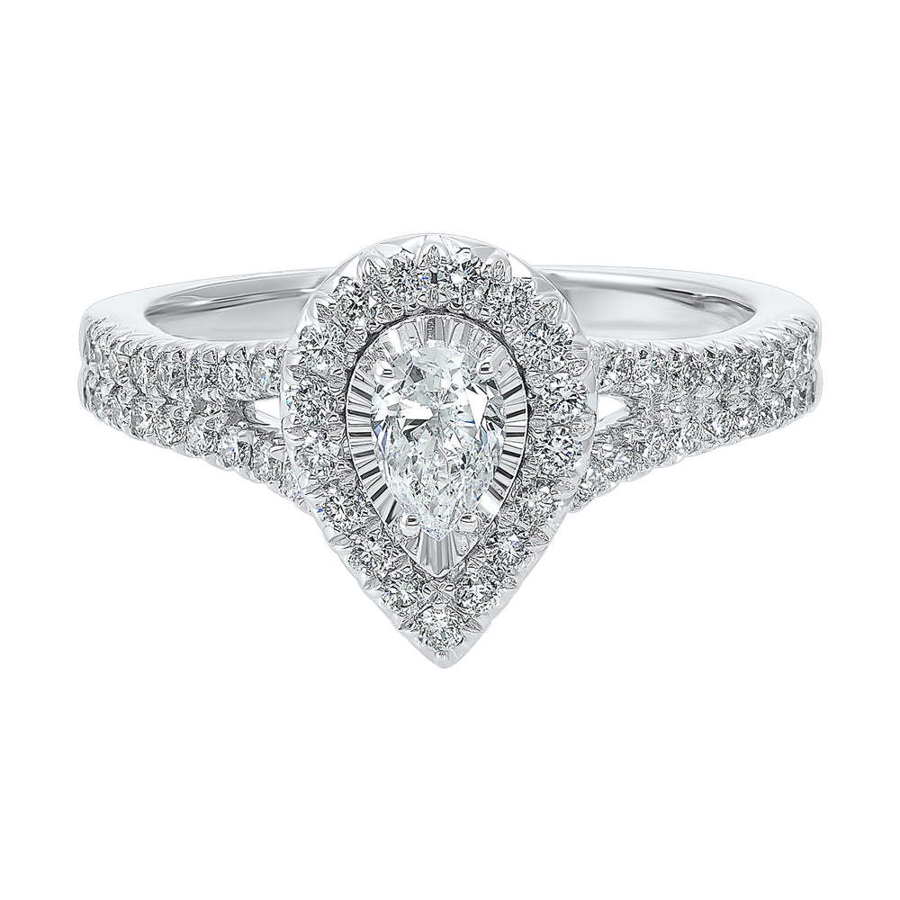 Silver White Diamond 3/4Ctw Ring