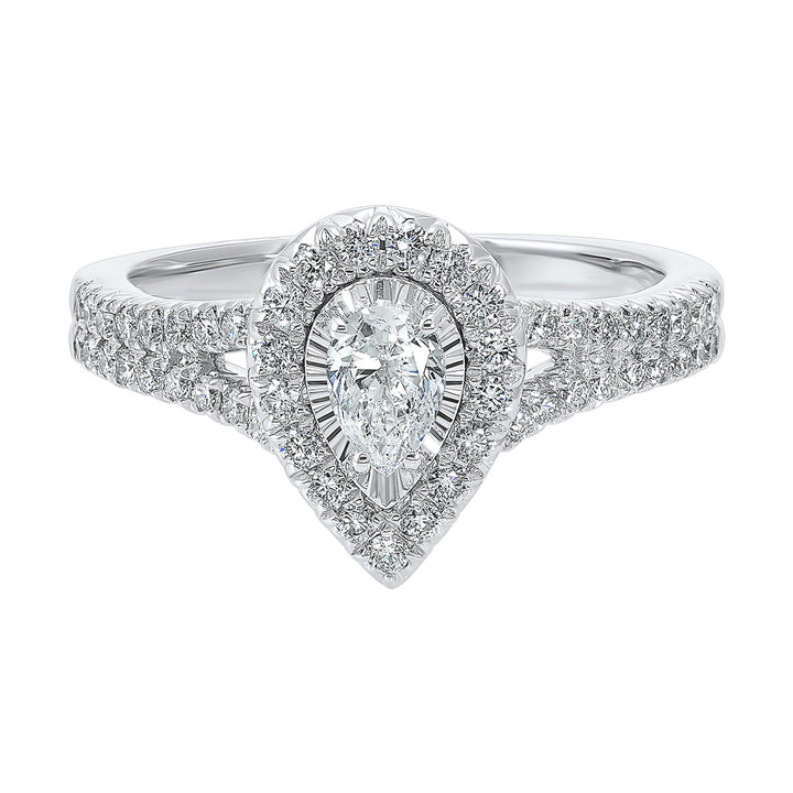 Silver White Diamond 3/4Ctw Ring