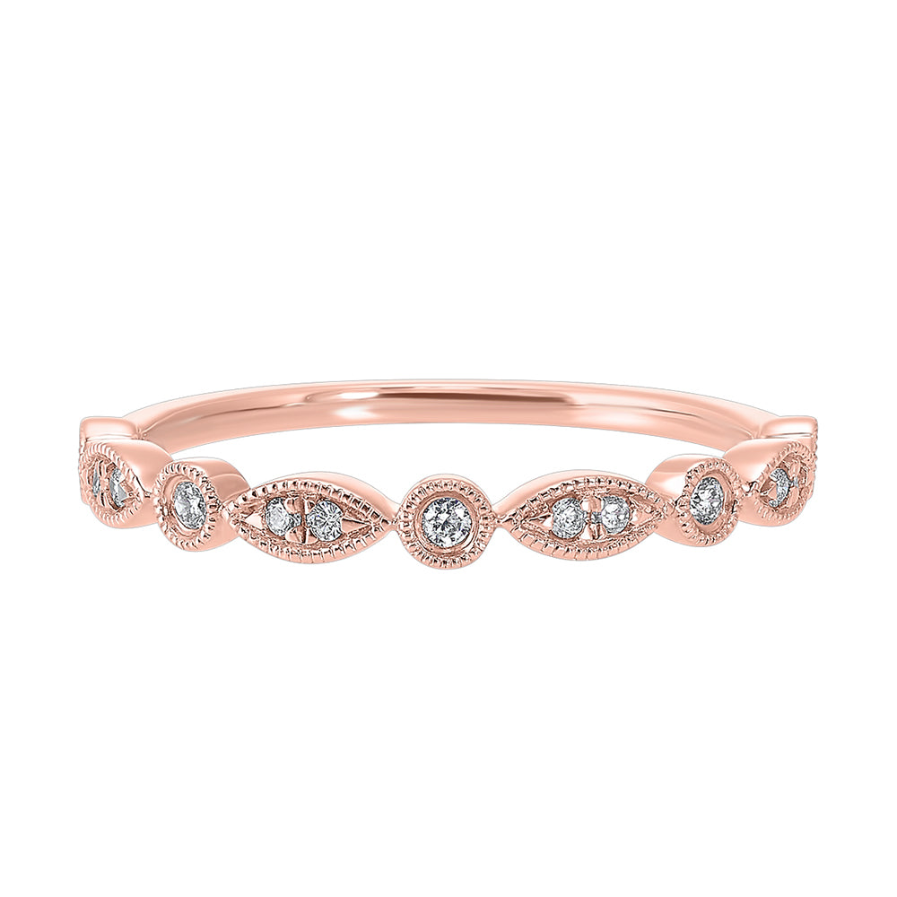 14Kt Rose Gold Diamond 1/10Ctw Ring