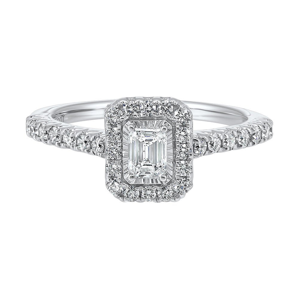 Silver White Diamond 3/4Ctw Ring
