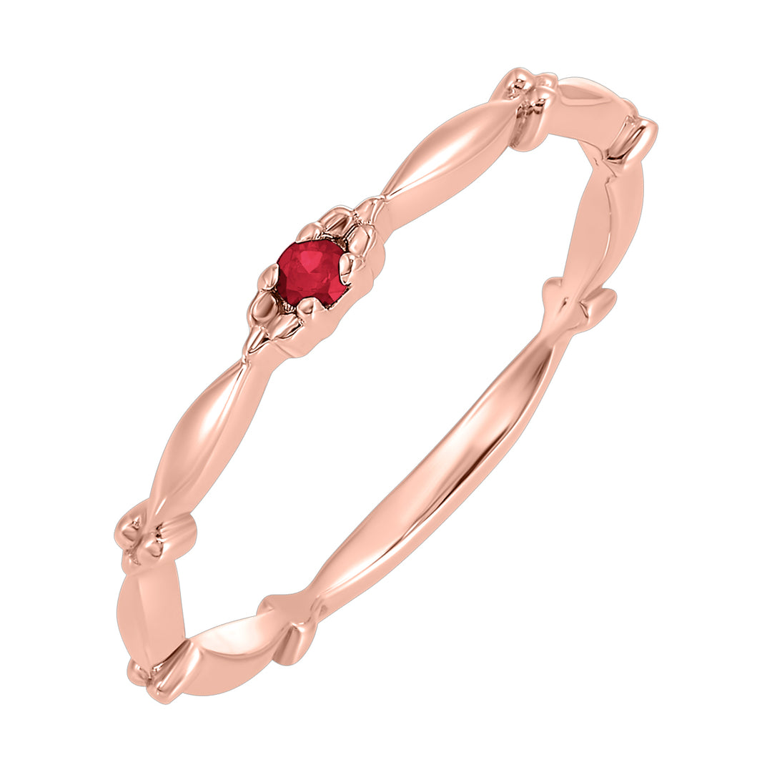 10Kt Rose Gold Garnet 1/25Ctw Ring