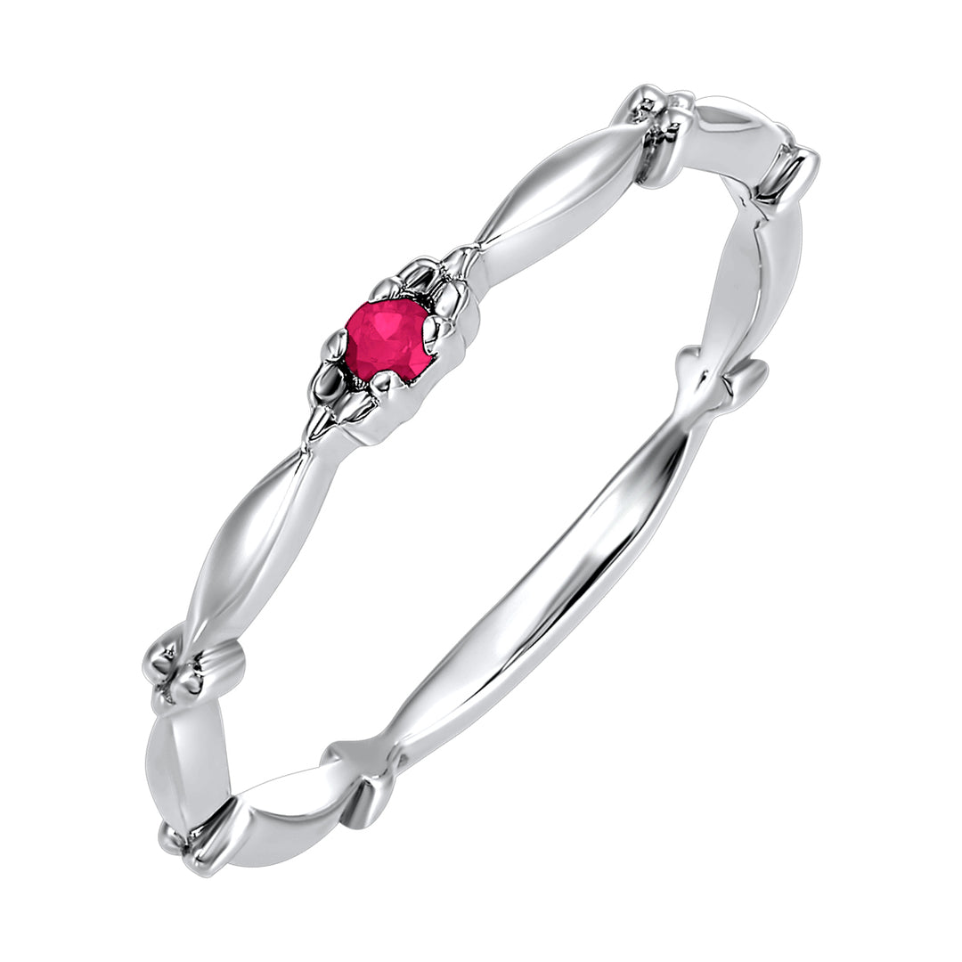 10Kt White Gold & Ruby 1/25Ctw Ring