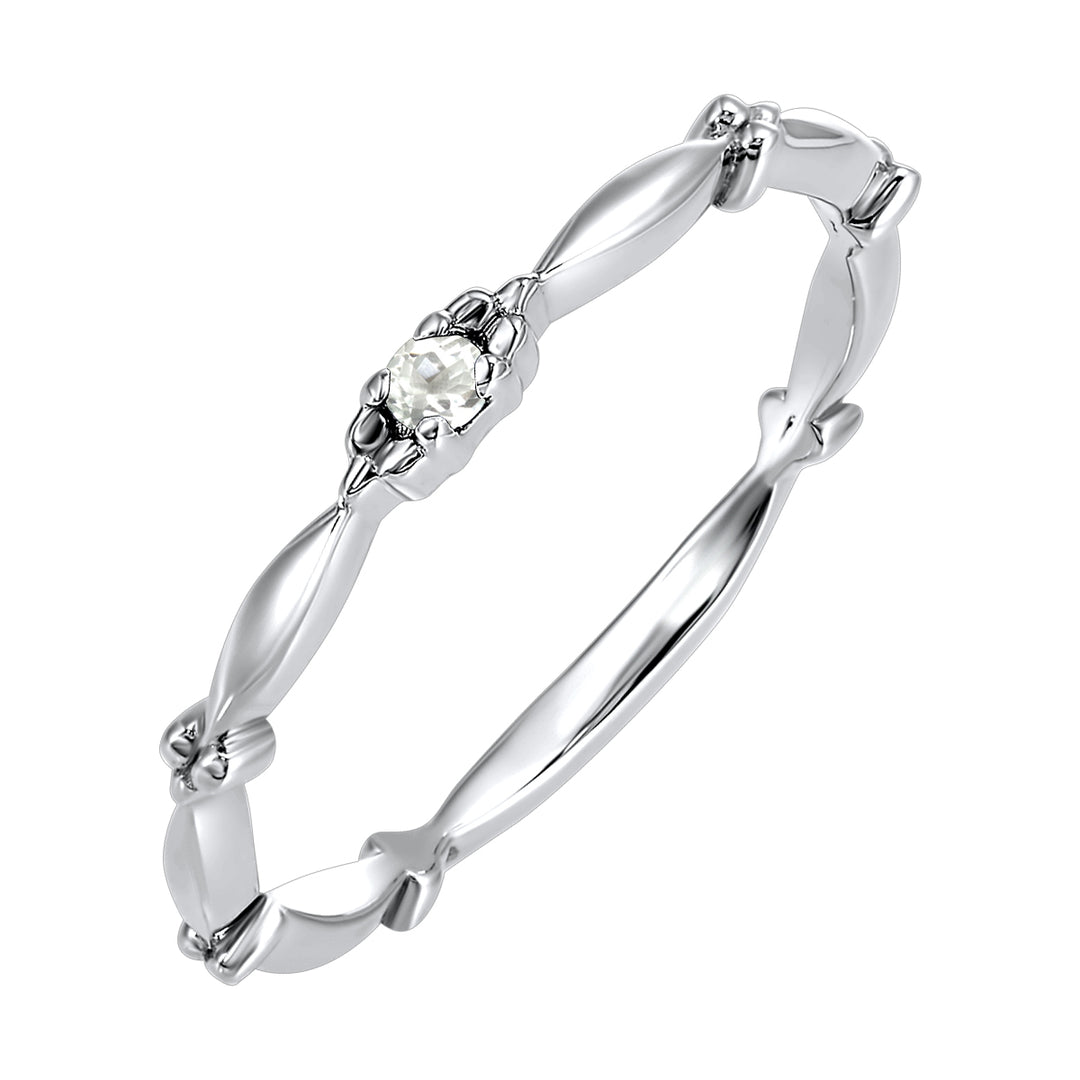 10Kt White Gold White Topaz 1/25Ctw Ring