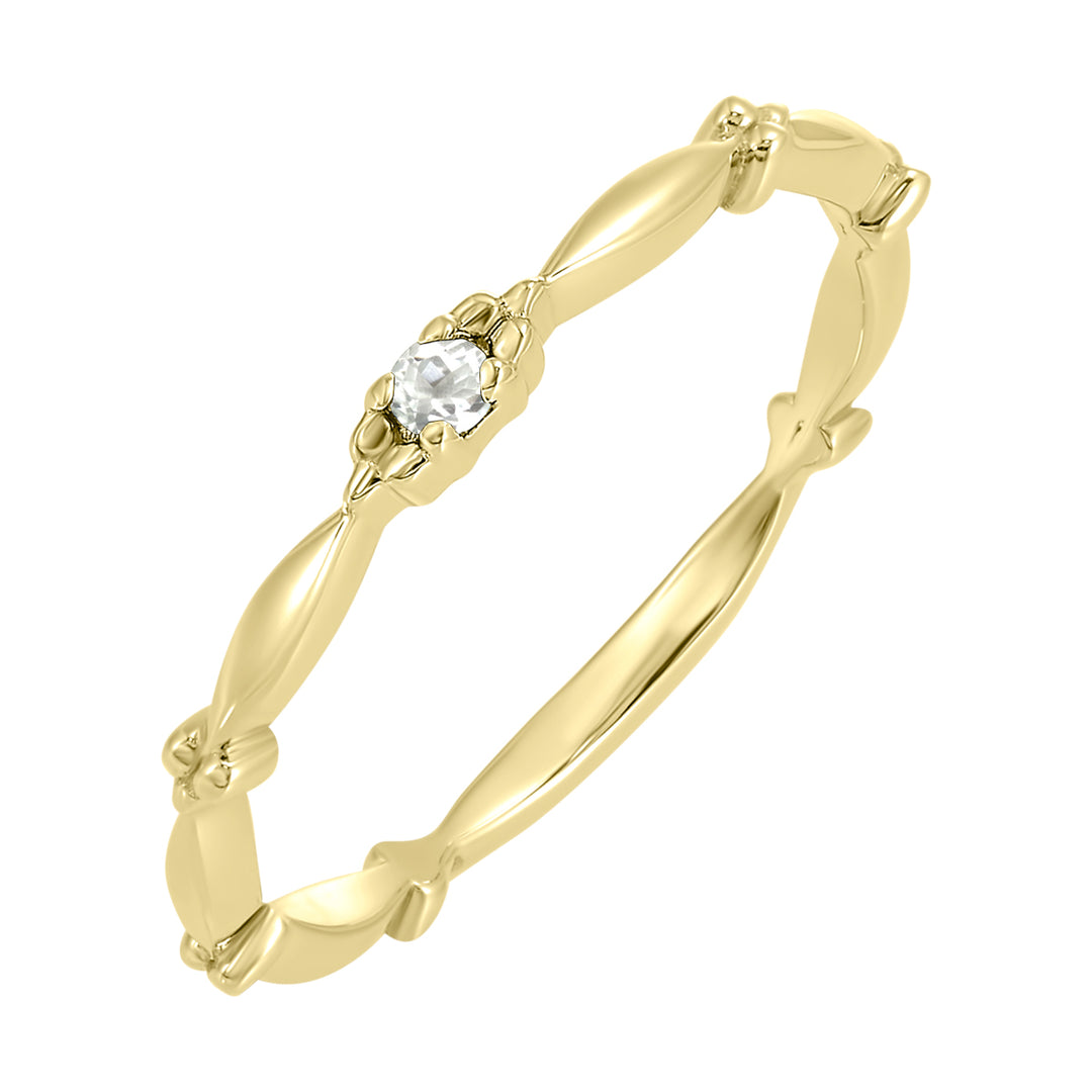10Kt Yellow Gold White Topaz 1/25Ctw Ring
