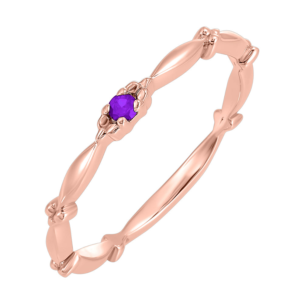 10Kt Rose Gold Amethyst 1/25Ctw Ring