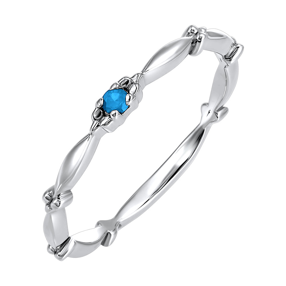 10Kt White Gold & Blue Topaz 1/25Ctw Ring