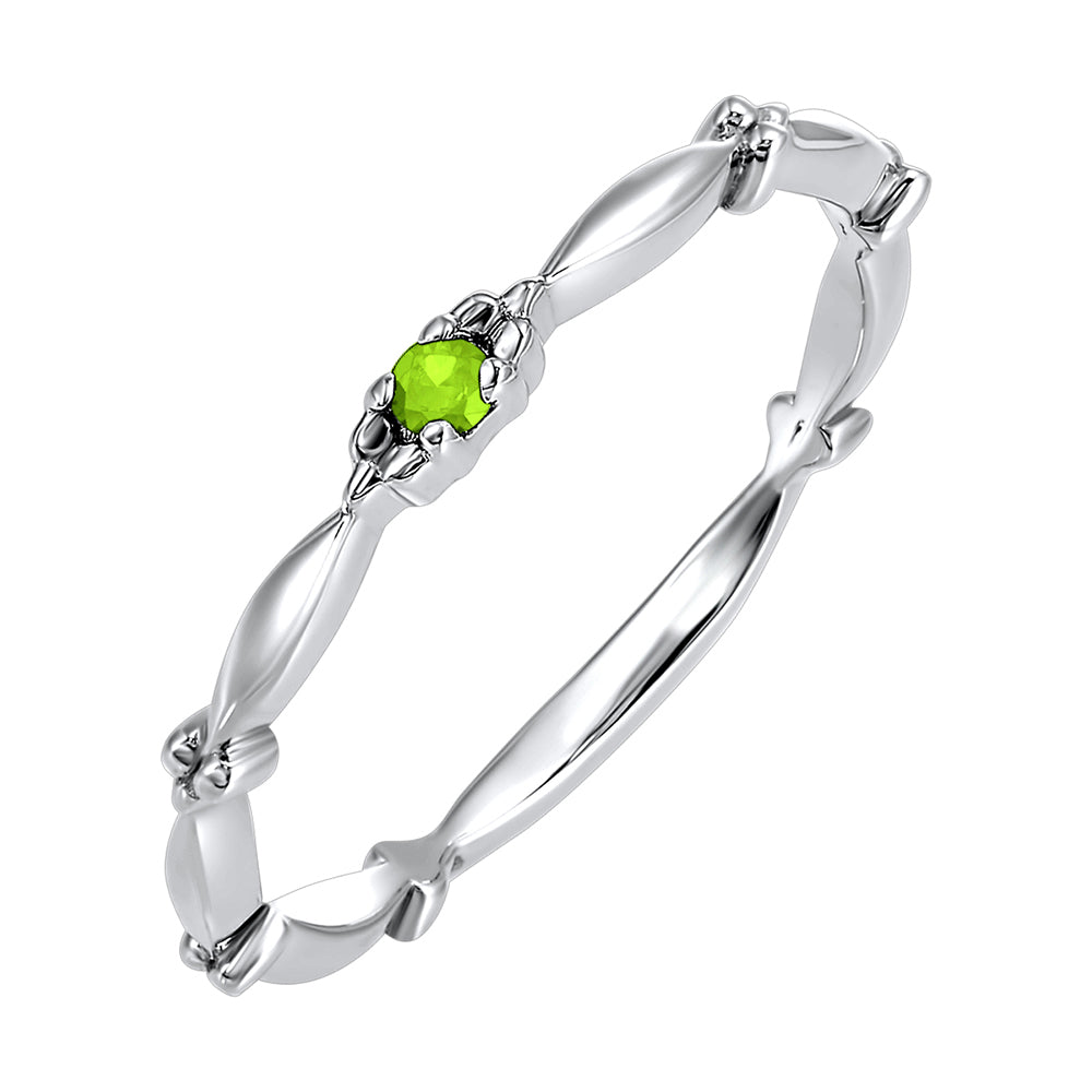 10Kt White Gold & Peridot 1/25Ctw Ring