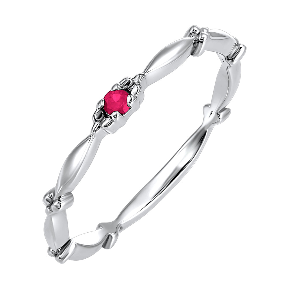 10Kt White Gold & Ruby 1/25Ctw Ring