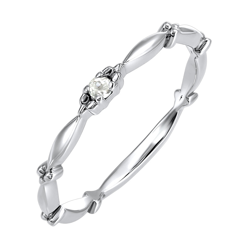 10Kt White Gold White Topaz 1/25Ctw Ring