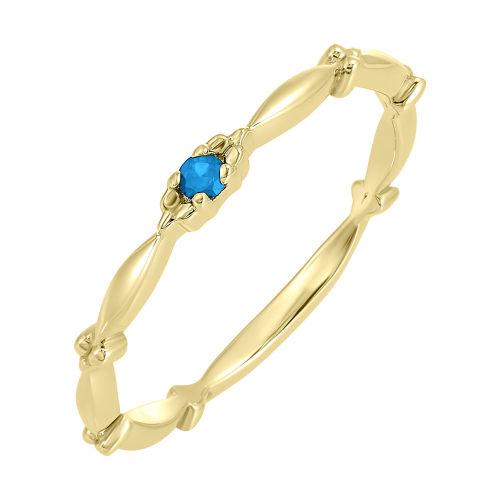 10Kt Yellow Gold Blue Topaz 1/25Ctw Ring