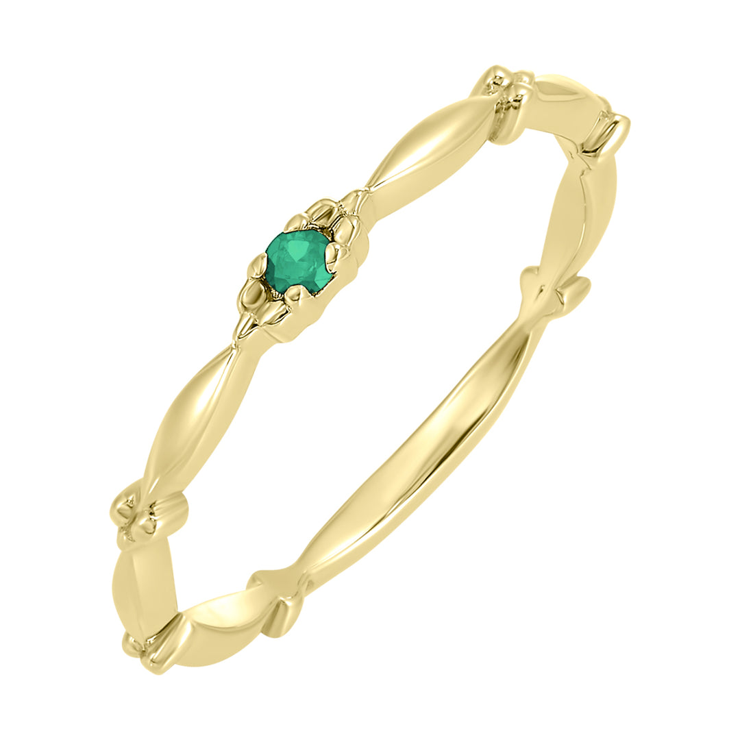 10Kt Yellow Gold Emerald 1/20Ctw Ring