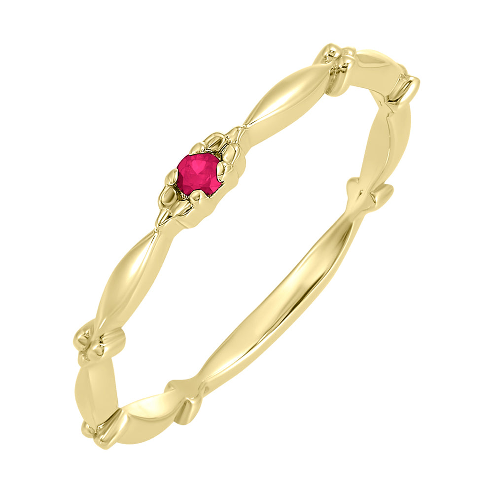 10Kt Yellow Gold Ruby 1/25Ctw Ring
