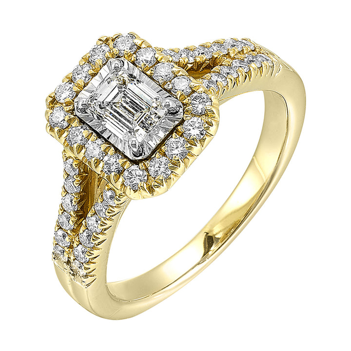 14Kt Yellow Gold Diamond 1Ctw Ring
