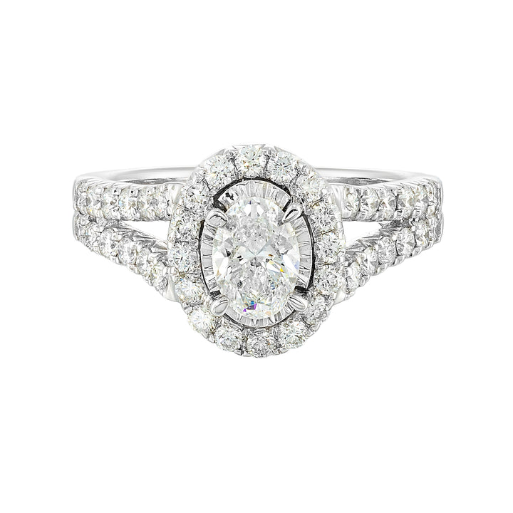 14Kt White Semi Mount 7/8Ctw For Round Center