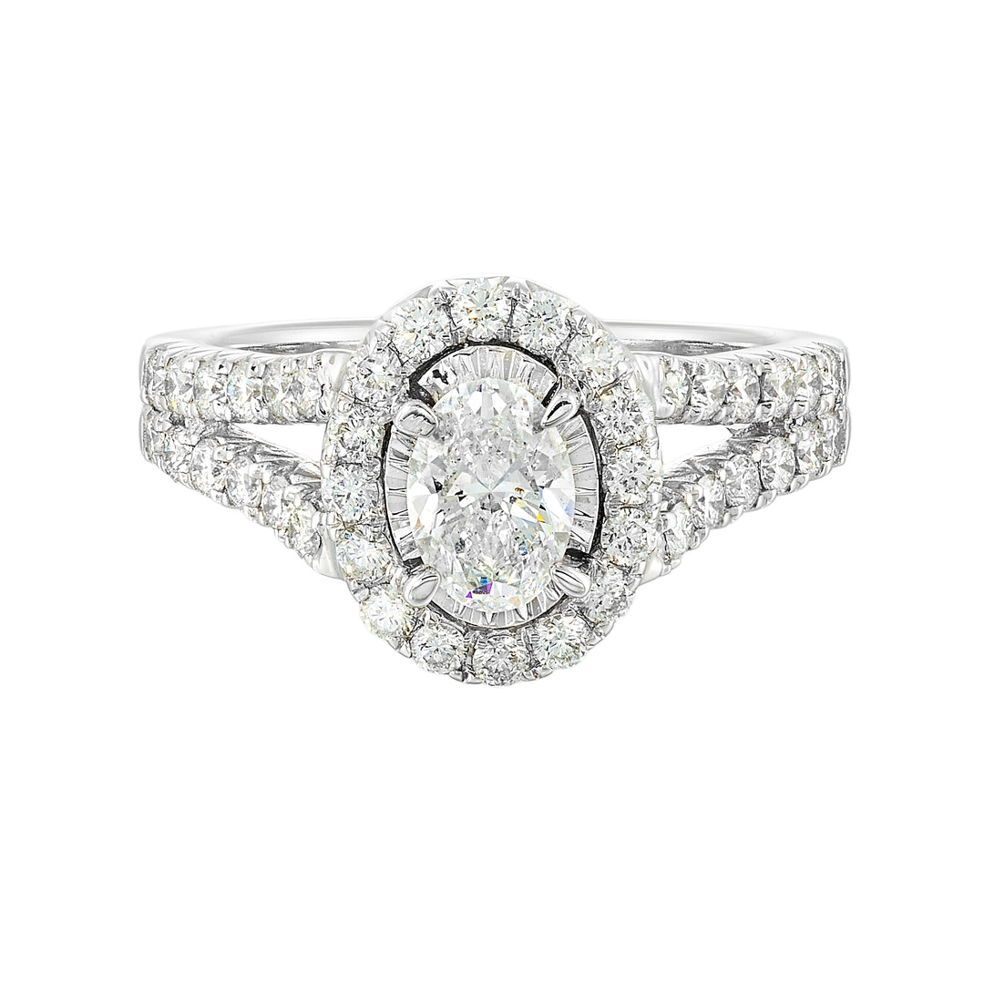 14Kt White Semi Mount 7/8Ctw For Round Center