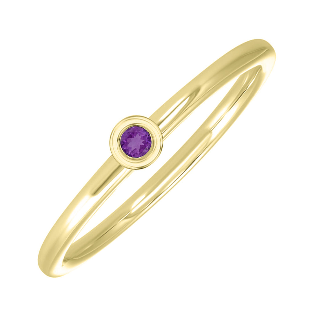 10Kt Yellow Gold & Amethyst 1/25Ctw Ring