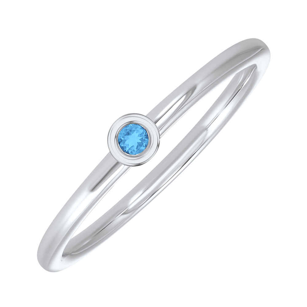 10Kt White Gold & Blue Topaz 1/25Ctw Ring
