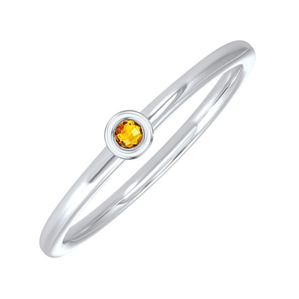 10Kt White Gold & Citrine 1/25Ctw Ring