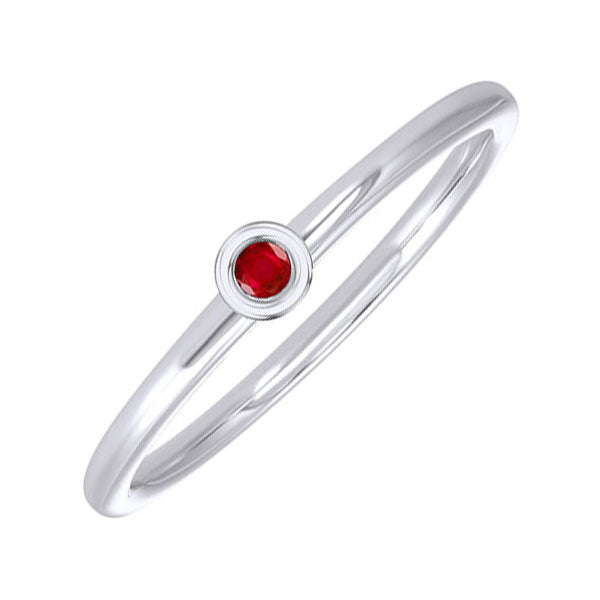 10Kt White Gold & Ruby 1/25Ctw Ring