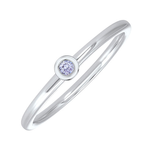 10Kt White Gold & Syn Alexandrite 1/25Ctw Ring