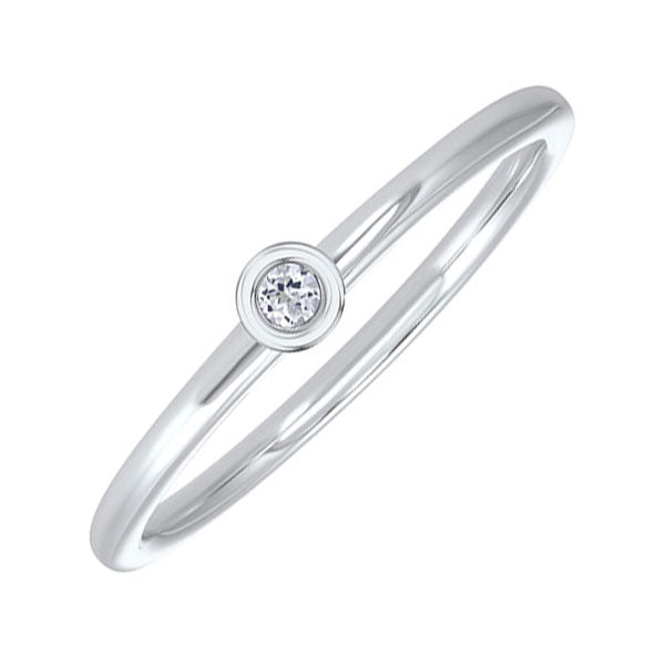 10Kt White Gold & White Topaz 1/25Ctw Ring