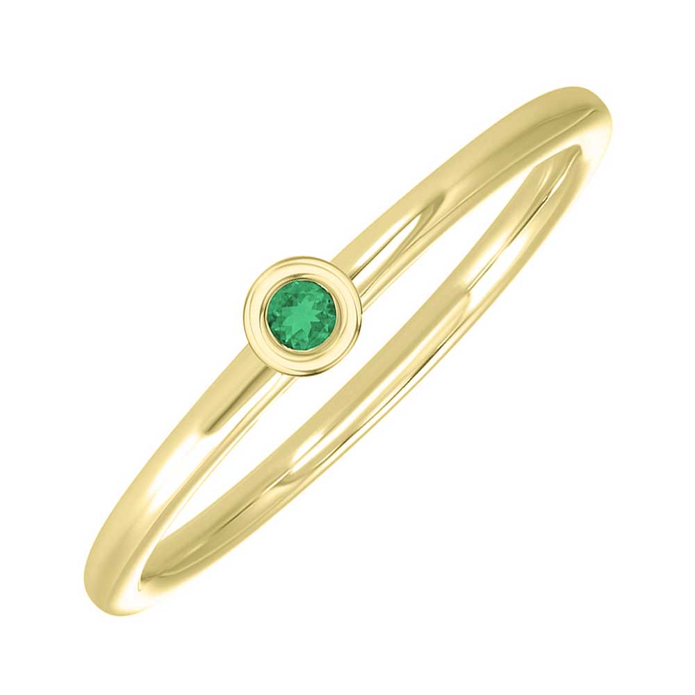 10Kt Yellow Gold Emerald 1/20Ctw Ring
