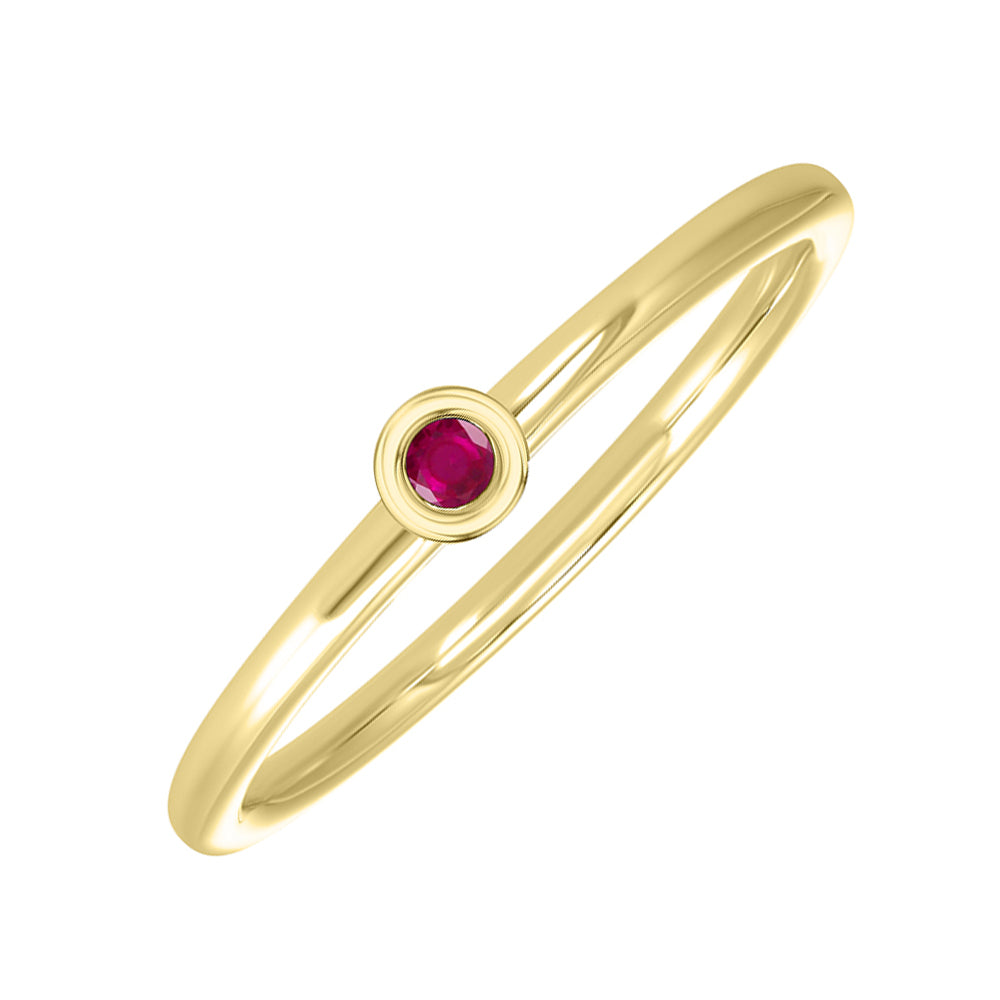 10Kt Yellow Gold Ruby 1/20Ctw Ring