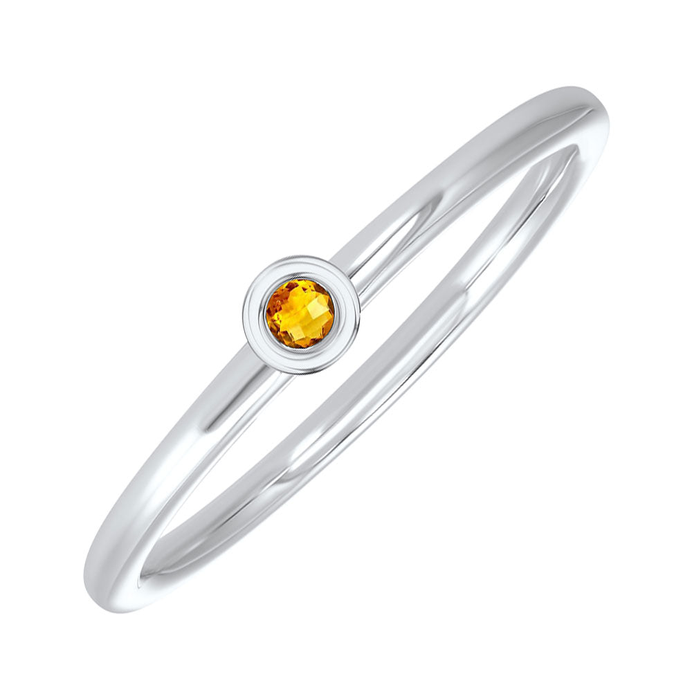 14Kt White Gold Citrine 1/25Ctw Ring
