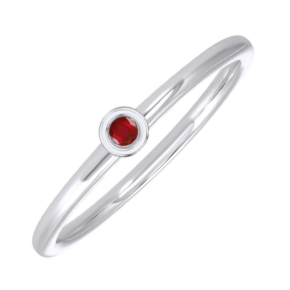 14Kt White Gold Ruby 1/25Ctw Ring