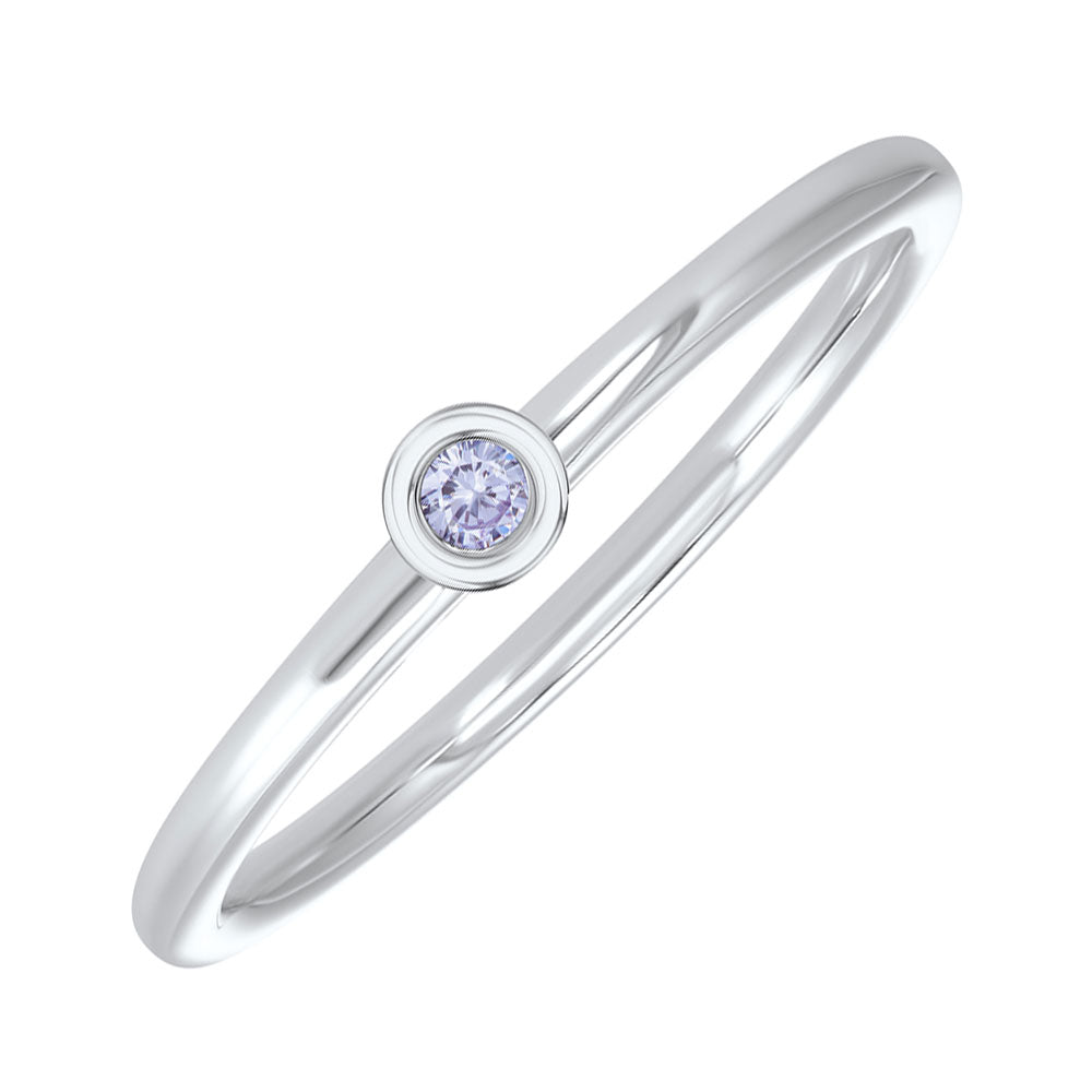 14Kt White Gold Syn Alexandrite 1/25Ctw Ring