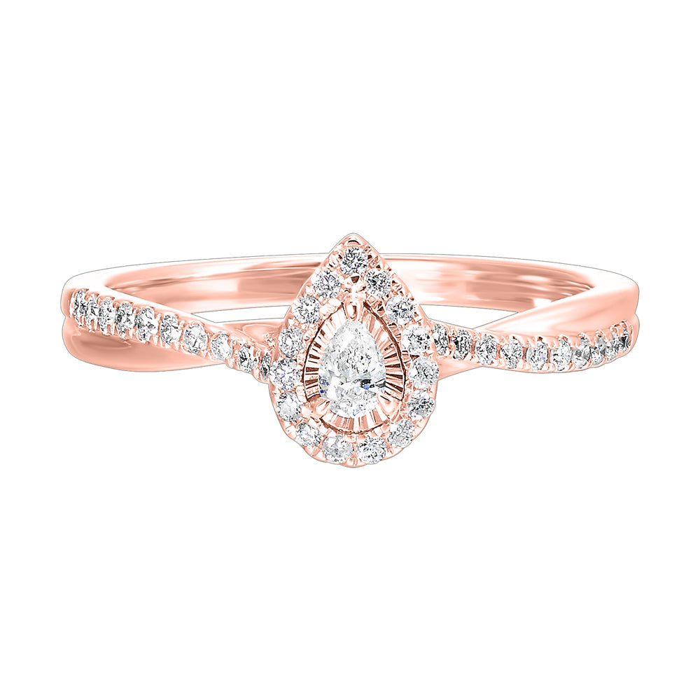 14Kt Rose Gold Diamond 1/4Ctw Ring