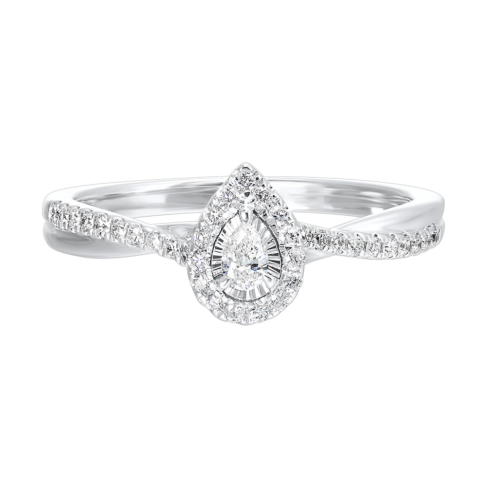 14Kt White Gold Diamond 1/4Ctw Ring
